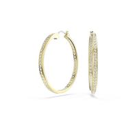 Swarovski Anneaux d'oreilles de la collection Sommerset, de taille moyenne, pavés de cristaux Zirconia incolores, dans un placage de ton or