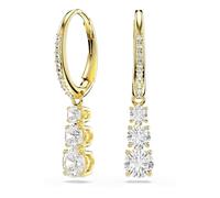 Swarovski Anneaux d'oreilles Stilla Attract, Taille ronde, Blanches, Placage de ton or