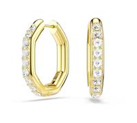 Swarovski Anneaux d'oreilles Dextera, Forme octogonale, Taille ronde, Blanches, Placage de ton or