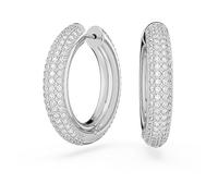 Swarovski Anneaux d'oreilles Dextera, Medium, Blanches, Métal rhodié