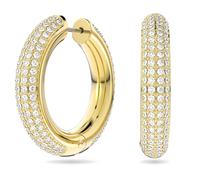 Swarovski Anneaux d'oreilles Dextera, Medium, Blanches, Placage de ton or