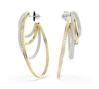 Swarovski Anneaux d'oreilles Hyperbola, Tailles variées, Blanches, Finition mix de métal