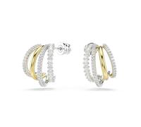 Swarovski Anneaux d'oreilles Hyperbola, Tailles variées, Mini, Blanches, Finition mix de métal