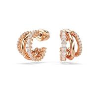 Swarovski – Anneaux d'oreilles Hyperbola, Mini, Tailles variées, Blanches, Plaqué ton or rosé