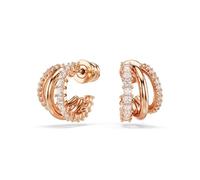 Anneaux d'oreilles Hyperbola, Tailles variées, Mini, Blanches, Placage de ton or rosé