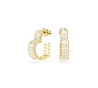 Swarovski Boucles d'oreilles Matrix — Baguette et cœur, petites, blanches, placage ton or