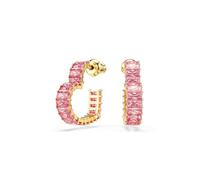 Swarovski Créoles Matrix, Taille baguette, Coeur, Petit, Rose, Métal doré