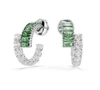 Swarovski Anneaux d'oreilles Matrix, Tailles variées, Vertes, Métal rhodié