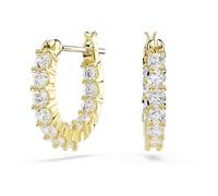Swarovski Anneaux d'oreilles Matrix Vittore, Taille ronde, Blanches, Placage de ton or