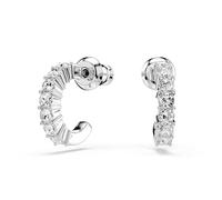 Swarovski Anneaux d'oreilles Mini Hoop, Taille ronde, Blanches, Métal rhodié