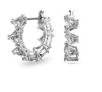 Swarovski Anneaux d'oreilles Ortyx, Taille Triangle, Petites, Blanches, Métal rhodié