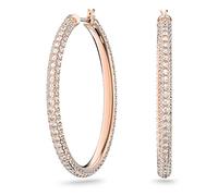 Swarovski Anneaux d'oreilles Stone, Pavé, Larges, Blanches, Placage de ton or rosé