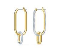 Swarovski Anneaux d'oreilles Time, Design asymétrique, Blanches, Finition mix de métal