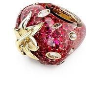 Swarovski Bague avec motif Idyllia, taille mixte, Fraise, Rouge, Plaqué or, taille 55