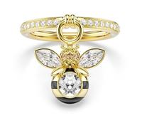 Swarovski Bague avec motif Idyllia, Tailles variées, Abeille, Placage de ton or