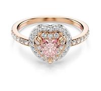Swarovski Bague avec motif One, Taille cœur, Pavé, Cœur, Finition mix de métal