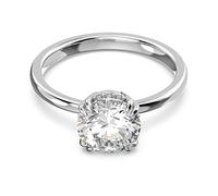 Swarovski Bague Cocktail Constella, sertis de cristaux Swarovski étincelant, placage en métal rhodié