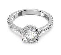 Swarovski Bague cocktail Constella, Taille ronde, Pavé, Blanche, Métal rhodié
