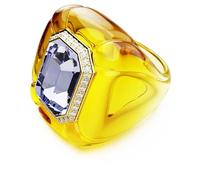 Swarovski Bague cocktail Dulcis, coupe Cushion, pavé, jaune