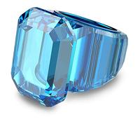 Swarovski Bague cocktail Lucent, Taille octogonale, Bleues
