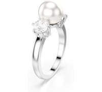 Swarovski Bague cocktail Matrix Perle de cristal ronde blanche Métal rhodié Taille 52