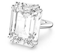 Swarovski Bague cocktail Mesmera, Cristal taille octogone, Blanc, Métal rhodié