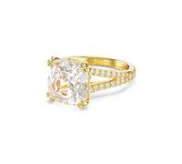 Swarovski Stilla Bague Cocktail Plaqué Or Coupe Carrée Taille 18 Blanc, Zircone cubique, Zircone cubique