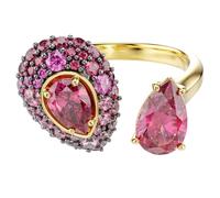 Swarovski Bague cocktail Sublima, coupe poire, rouge, finition or 18 carats (taille 60)