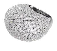 Swarovski Bague cocktail Sublima, grande, blanche, plaquée rhodium