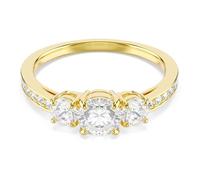 Swarovski Bague Stilla Attract Zirconia ronds incolores, serti griffes, placage ton or, taille 55