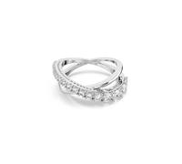 Swarovski Bague Hyperbola, blanche, finition argentée — tailles variées