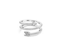 Bague avec motif Idyllia, Tailles variées, Flèche, Blanche, Métal rhodié 52