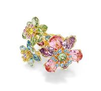 Swarovski Bague Idyllia, taille mixte, fleur, multicolore, salle de bain ton or, cristal, zircone cubique, Cristal, Zircone cubique