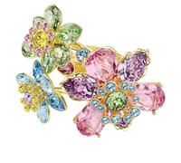 Swarovski Bague Idyllia, taille mixte, fleur, multicolore, salle de bain ton or, cristal, zircone cubique, 60, Cristal, Cristal