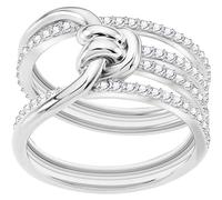 Swarovski Bague Lifelong Wide, blanc, métal rhodié