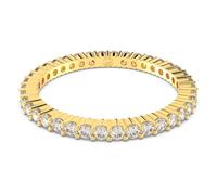 Swarovski Bague Matrix Vittore, coupe ronde, blanc, finition or 18 carats, taille 48