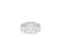 Swarovski Bague Matrix Vittore, cristaux blancs étincelants taille poire sertis en ligne continue, finition argentée, design pur et élégant, taille 52