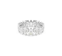 Swarovski Bague Matrix Vittore, cristaux blancs étincelants poire, finition argentée, taille 50
