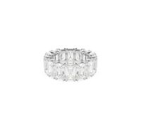 Swarovski Bague Matrix Vittore, cristaux baguette blancs, métal rhodié, Taille 50
