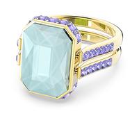 Swarovski Bague Orbita, Taille Octogonale, Multicolore et Reversible, Placage de Ton Or, Taille 50