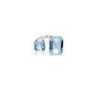 Swarovski Bague ouverte Millenia, Taille octogonale, Bleue, Métal rhodié
