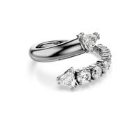 Swarovski Bague ouverte Sublima, coupe mixte, blanc, plaqué ruthénium, 52, Cristal, Pas de pierre précieuse