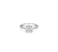 Swarovski Bague Stilla cocktail ronde pavé blanc en cristal et métal finition argentée Taille 58