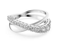 Swarovski Bague Twist – Taille ronde, blanche, métal rhodié