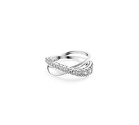 Swarovski Bague Twist, Taille ronde, Blanche, Métal rhodié