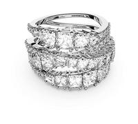 Swarovski Bague Twist Wrap – Blanche – métal rhodié – Tailles variées
