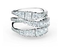 Swarovski Bague Twist Wrap, Tailles variées, Blanche, Métal rhodié