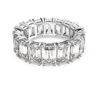 Swarovski Bague Vittore, Taille rectangulaire, Blanche, Métal rhodié