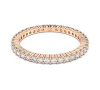 Swarovski Bague Vittore, Taille ronde, Blanche, Finition or rose