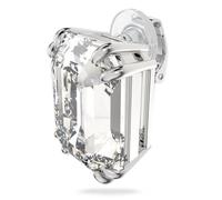 Swarovski Boucle d'oreille à clipper Mesmera, mono boucle d'oreille forme octogonale, métal rhodié, blanc